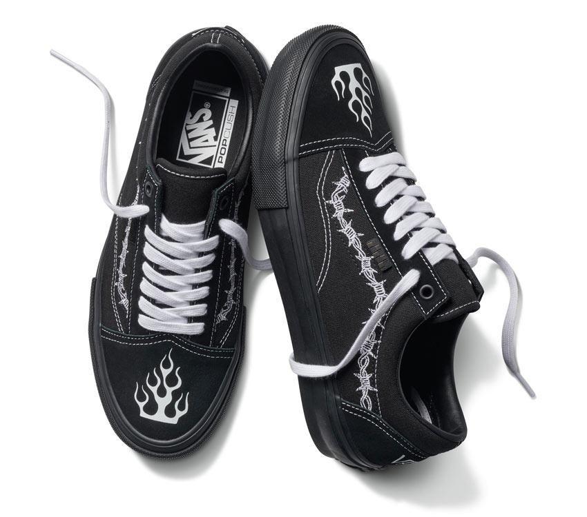 Vans Elijah Berle Skate Old Skool Mens Womens - Elijah Berle Black/Black/White VN0A5FCBB8C Shoes