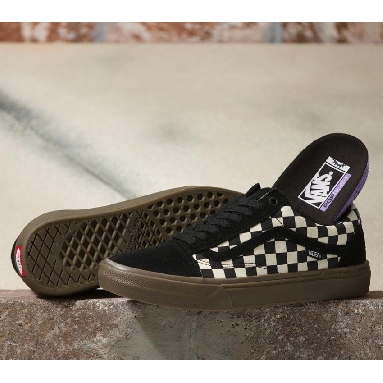 Vans Skate Old Skool Checkerboard Mens Womens - Checkerboard Black/Dark Gum VN0005UZ39L Shoes