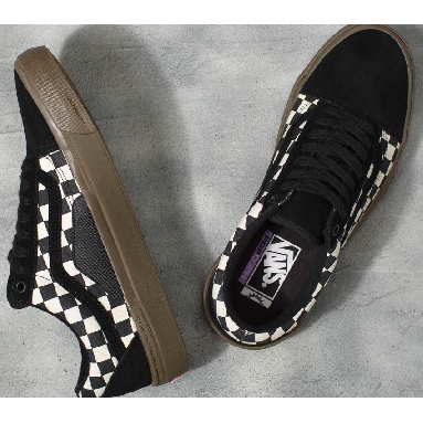 Vans Skate Old Skool Checkerboard Mens Womens - Checkerboard Black/Dark Gum VN0005UZ39L Shoes