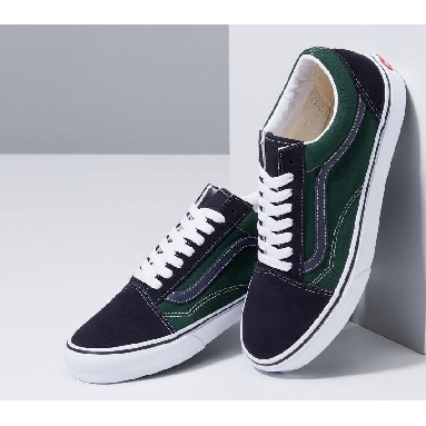 Vans Old Skool Mens Womens - 2-Tone Navy/Green VN0A5JMI1T8 Shoes