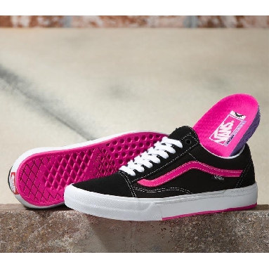 Vans Skate Old Skool Mens Womens - Black/Neon Pink VN0005UZBFY Shoes