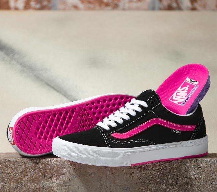 Vans Skate Old Skool Mens Womens - Black/Neon Pink VN0005UZBFY Shoes