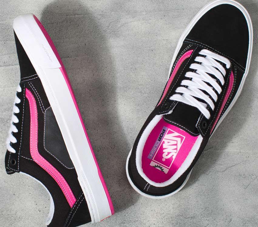 Vans Skate Old Skool Mens Womens - Black/Neon Pink VN0005UZBFY Shoes