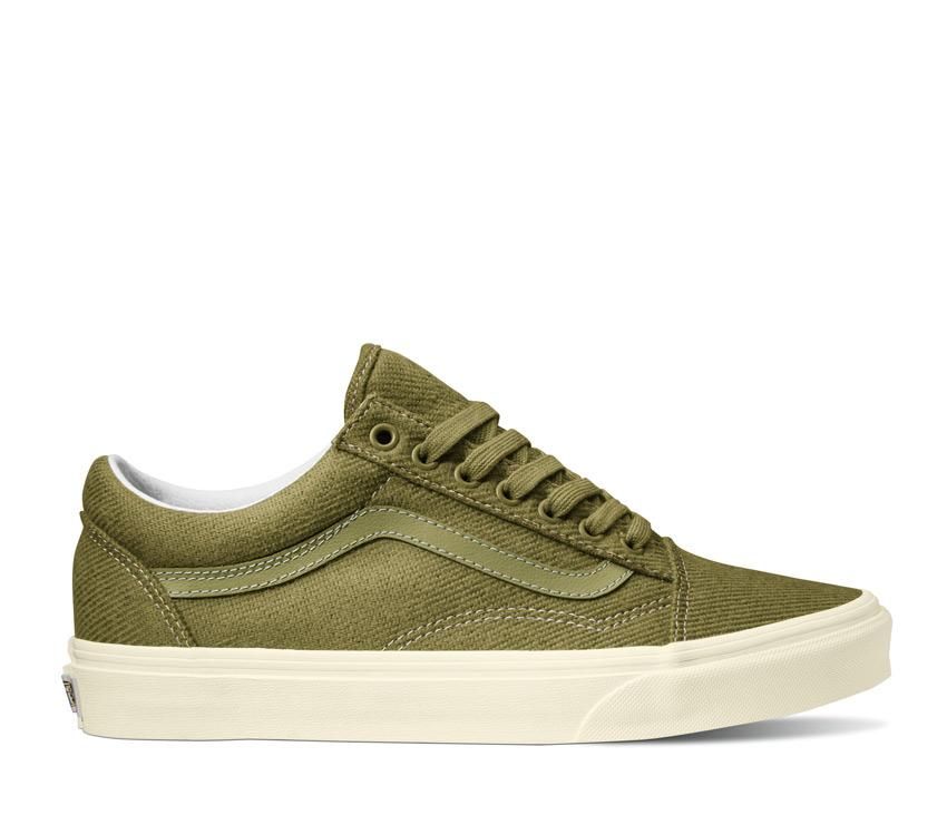 Vans Old Skool Twill Mens Womens - Desert Twill Green Olive VN0A5KRSBD4 Shoes