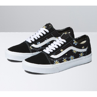 Vans Old Skool Mens Womens - Trippy Grin Floral Black/Yellow VN0A5JMIY23 Shoes