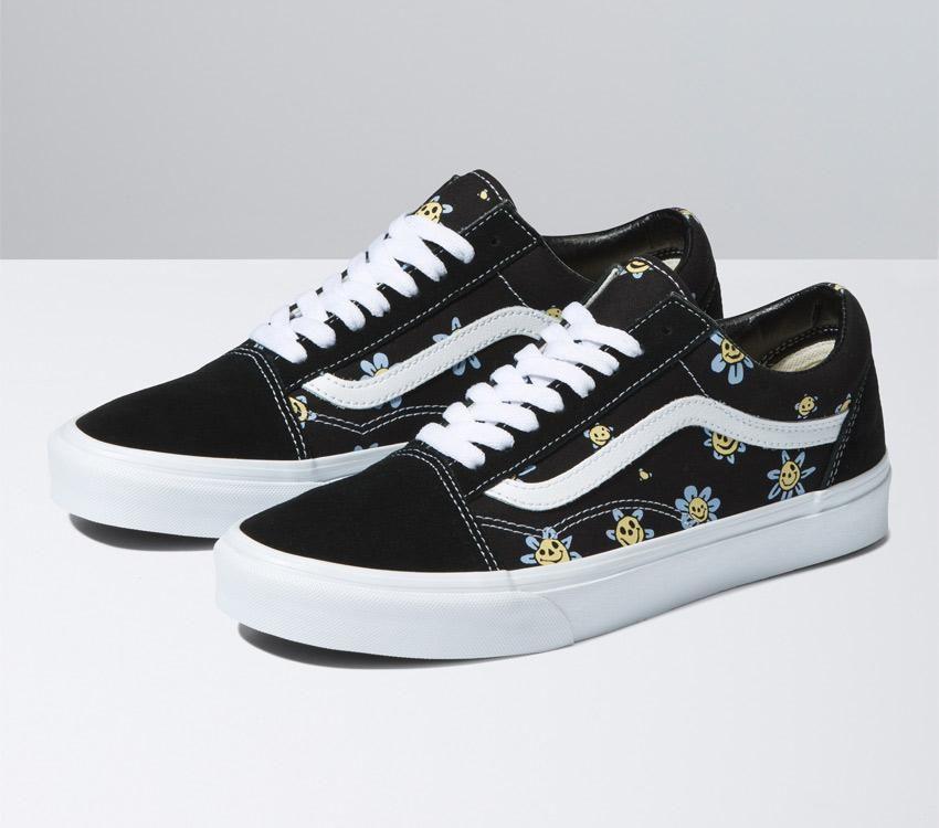 Vans Old Skool Mens Womens - Trippy Grin Floral Black/Yellow VN0A5JMIY23 Shoes