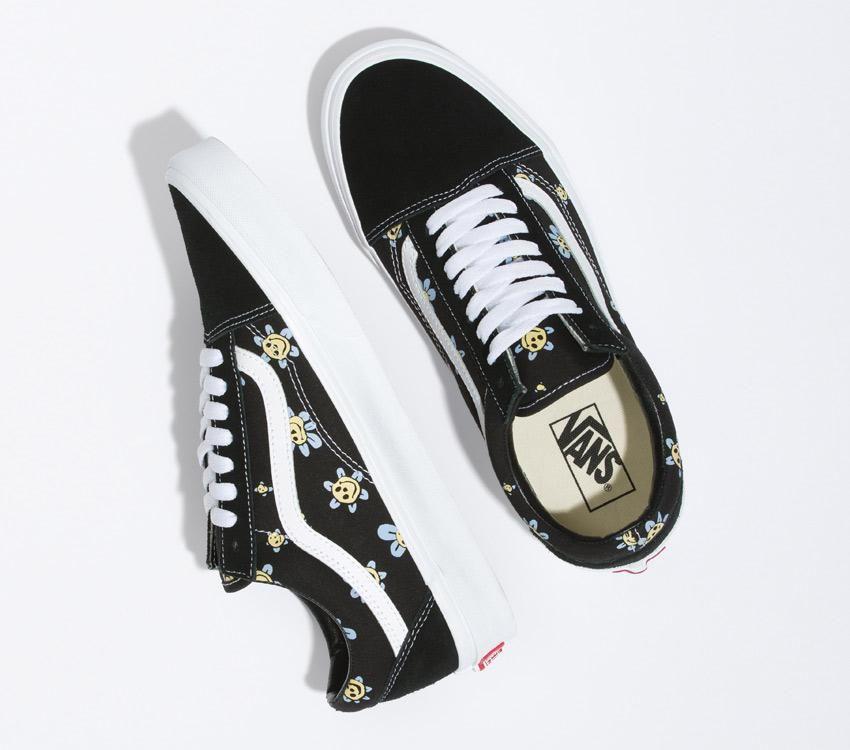 Vans Old Skool Mens Womens - Trippy Grin Floral Black/Yellow VN0A5JMIY23 Shoes