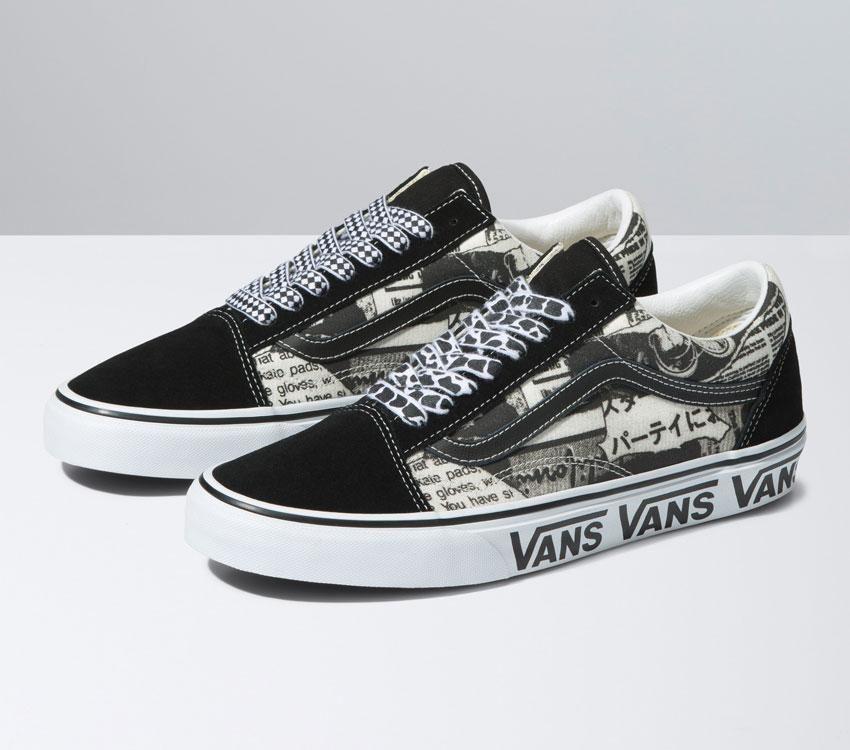 Vans Old Skool Vans Collage Mens Womens - Vans Collage Black/White VN0A5JMIBZW Shoes