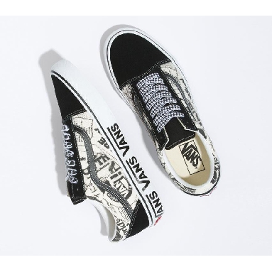 Vans Old Skool Vans Collage Mens Womens - Vans Collage Black/White VN0A5JMIBZW Shoes