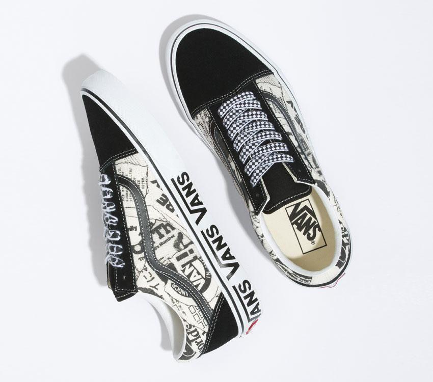 Vans Old Skool Vans Collage Mens Womens - Vans Collage Black/White VN0A5JMIBZW Shoes