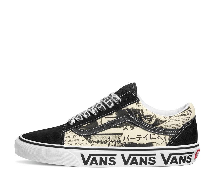 Vans Old Skool Vans Collage Mens Womens - Vans Collage Black/White VN0A5JMIBZW Shoes