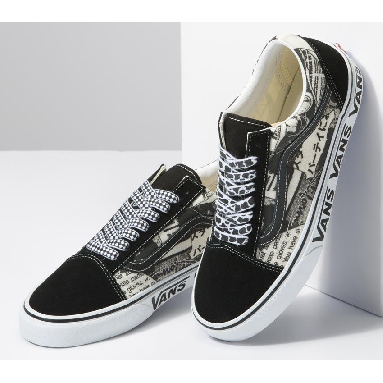 Vans Old Skool Vans Collage Mens Womens - Vans Collage Black/White VN0A5JMIBZW Shoes