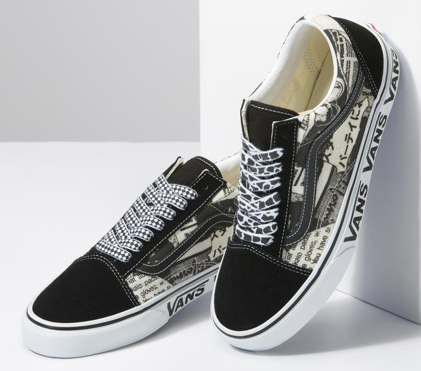 Vans Old Skool Vans Collage Mens Womens - Vans Collage Black/White VN0A5JMIBZW Shoes