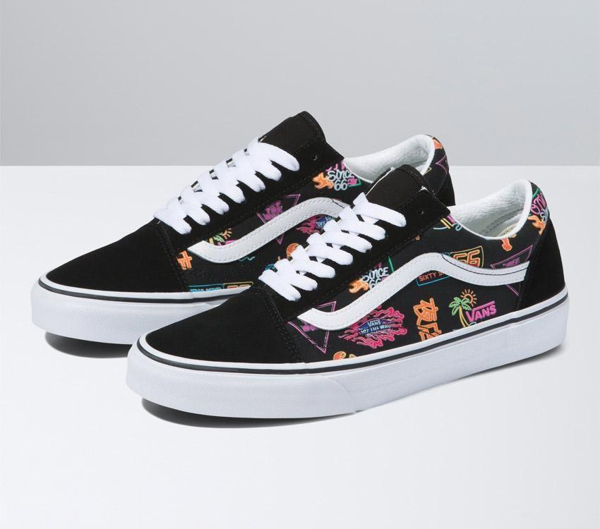 Vans Old Skool Vans Market Mens Womens - Black/Neon VN0A5KRFB0K Shoes