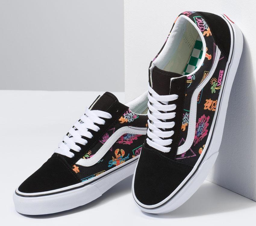 Vans Old Skool Vans Market Mens Womens - Black/Neon VN0A5KRFB0K Shoes