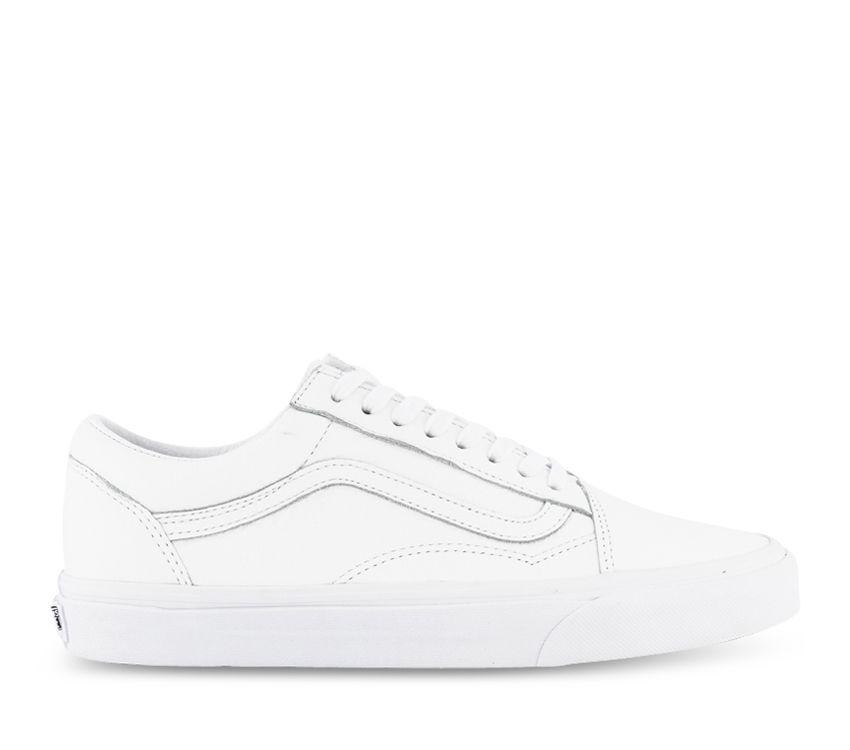 Vans OLD SKOOL (PREMIUM LEATHER) Mens Womens - True White VN0A3WKTW00 Shoes