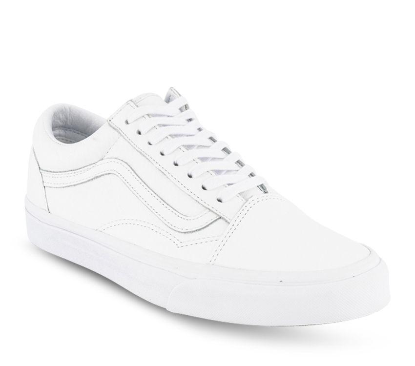 Vans OLD SKOOL (PREMIUM LEATHER) Mens Womens - True White VN0A3WKTW00 Shoes