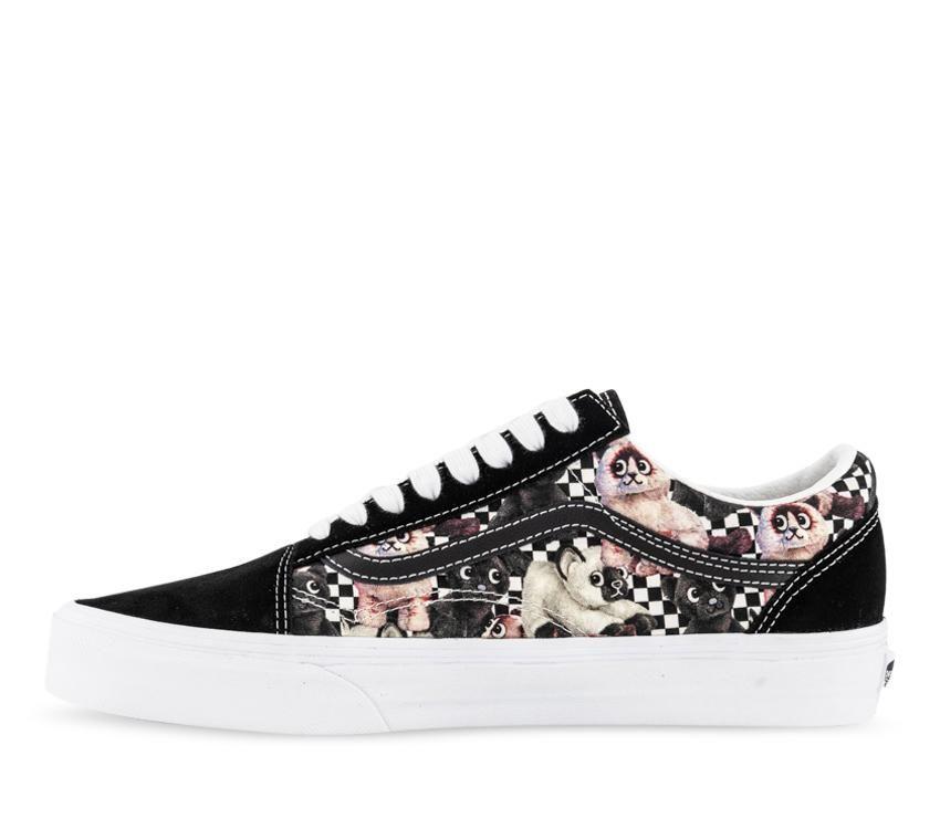 Vans Old Skool Pets Checkerboard Mens Womens - Animal Checkerboard Tortoise Shell/Black VN0A7Q2JLNN Shoes