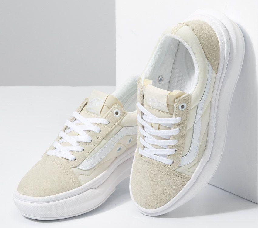 Vans Old Skool Overt Comfycush Mens Womens - Sand/White VN0A7Q5E1NF Shoes