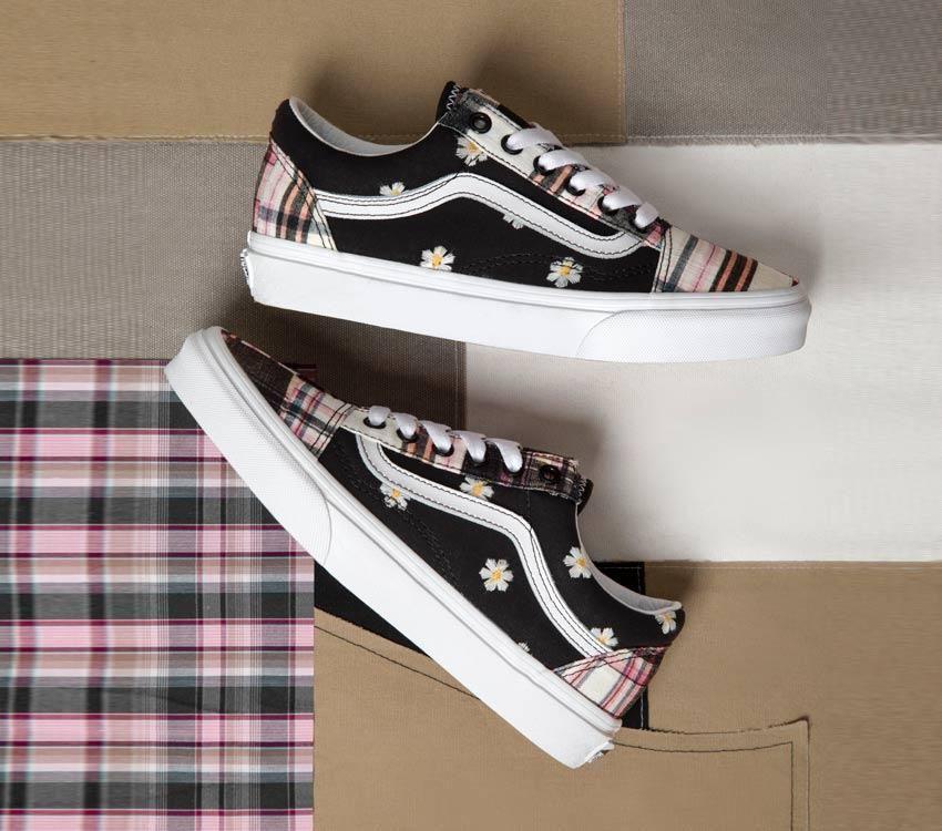 Vans Old Skool Floral Plaid Mens Womens - Floral Plaid Patchwork VN0A5KRSUUW Shoes