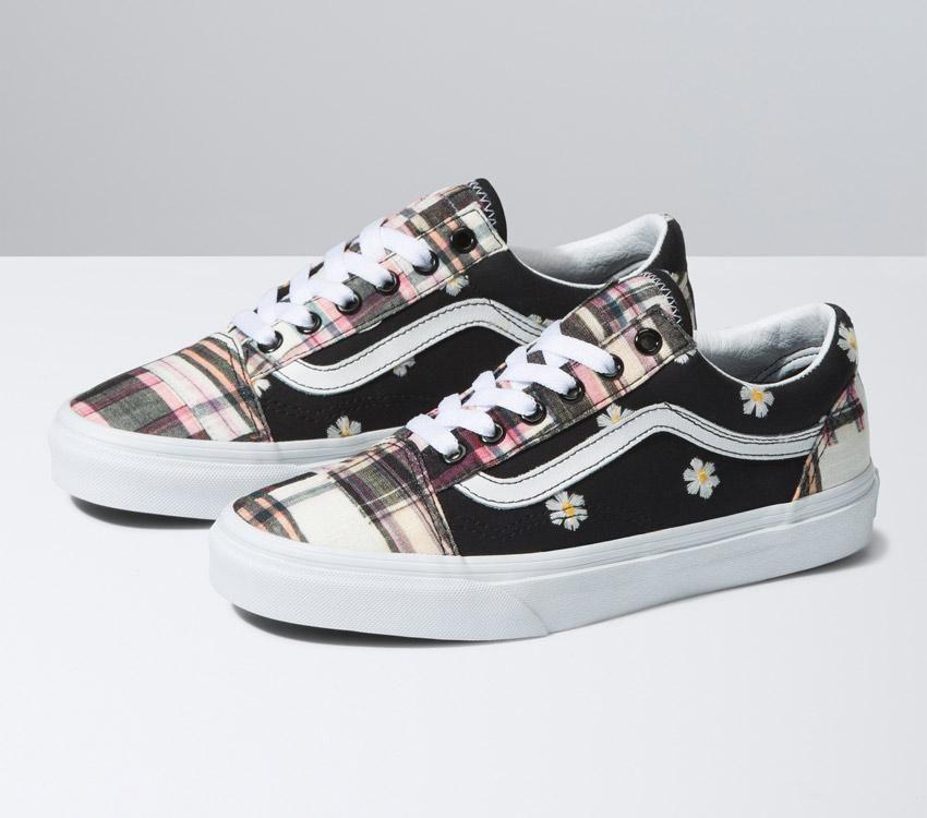 Vans Old Skool Floral Plaid Mens Womens - Floral Plaid Patchwork VN0A5KRSUUW Shoes