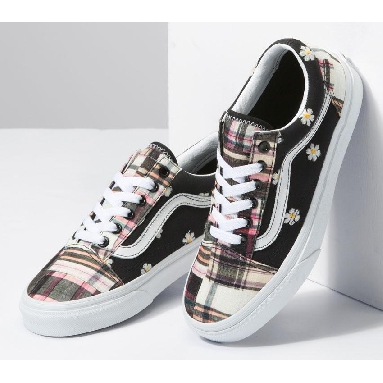 Vans Old Skool Floral Plaid Mens Womens - Floral Plaid Patchwork VN0A5KRSUUW Shoes