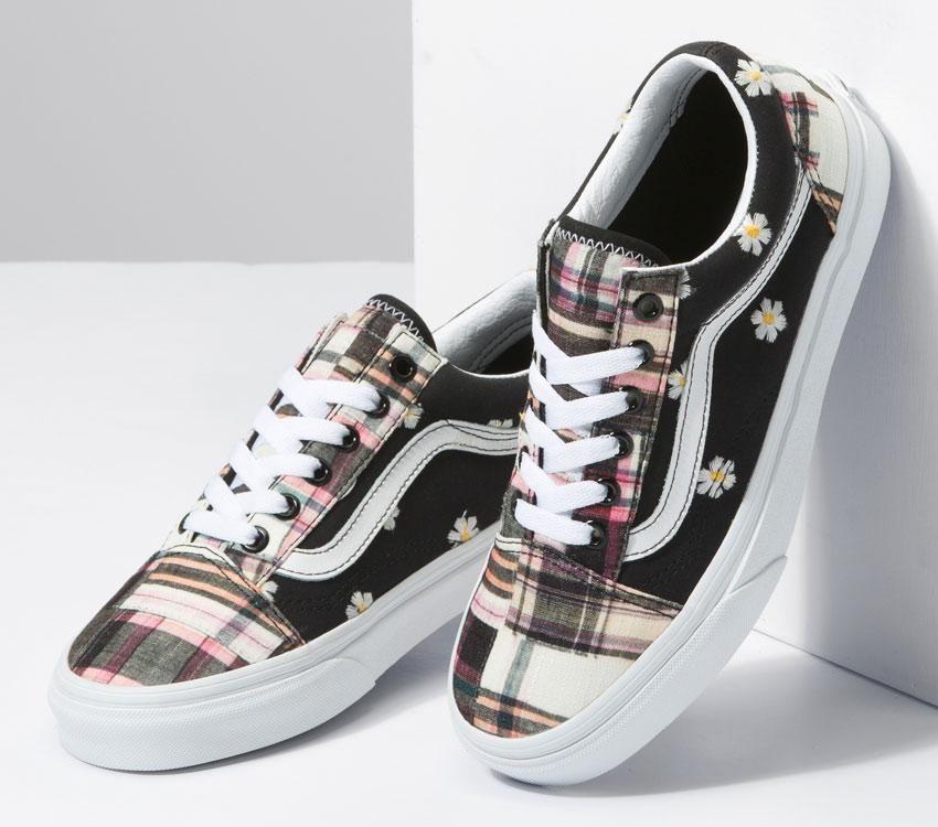 Vans Old Skool Floral Plaid Mens Womens - Floral Plaid Patchwork VN0A5KRSUUW Shoes