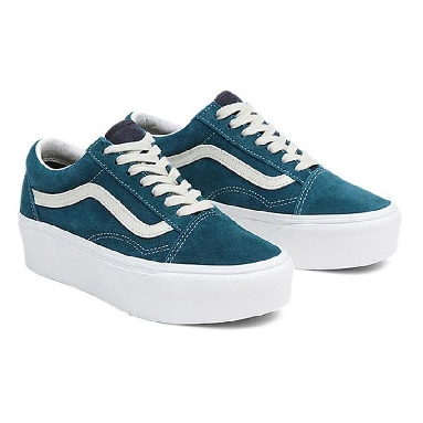 Vans Old Skool Stackform Mens Womens - Varsity Suede Deep Teal VN0A7Q5M60Q Shoes