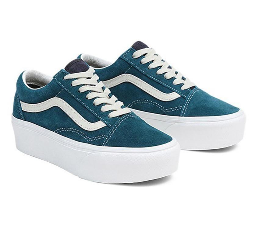 Vans Old Skool Stackform Mens Womens - Varsity Suede Deep Teal VN0A7Q5M60Q Shoes