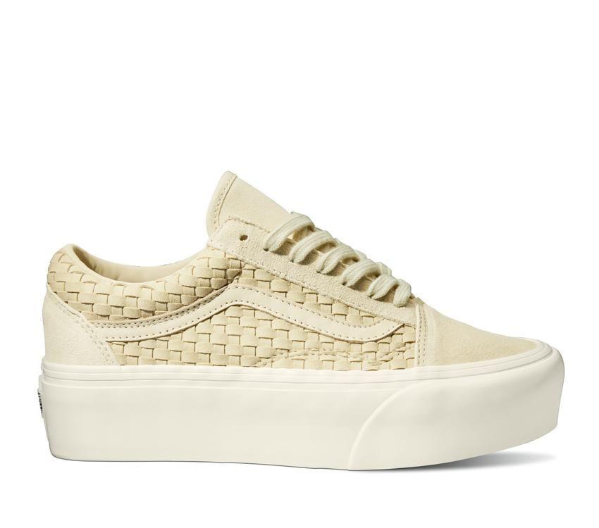 Vans Old Skool Stackform Mens Womens - Micro Weave Ivory VN0A7Q5MIVR Shoes