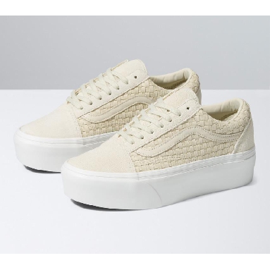 Vans Old Skool Stackform Mens Womens - Micro Weave Ivory VN0A7Q5MIVR Shoes