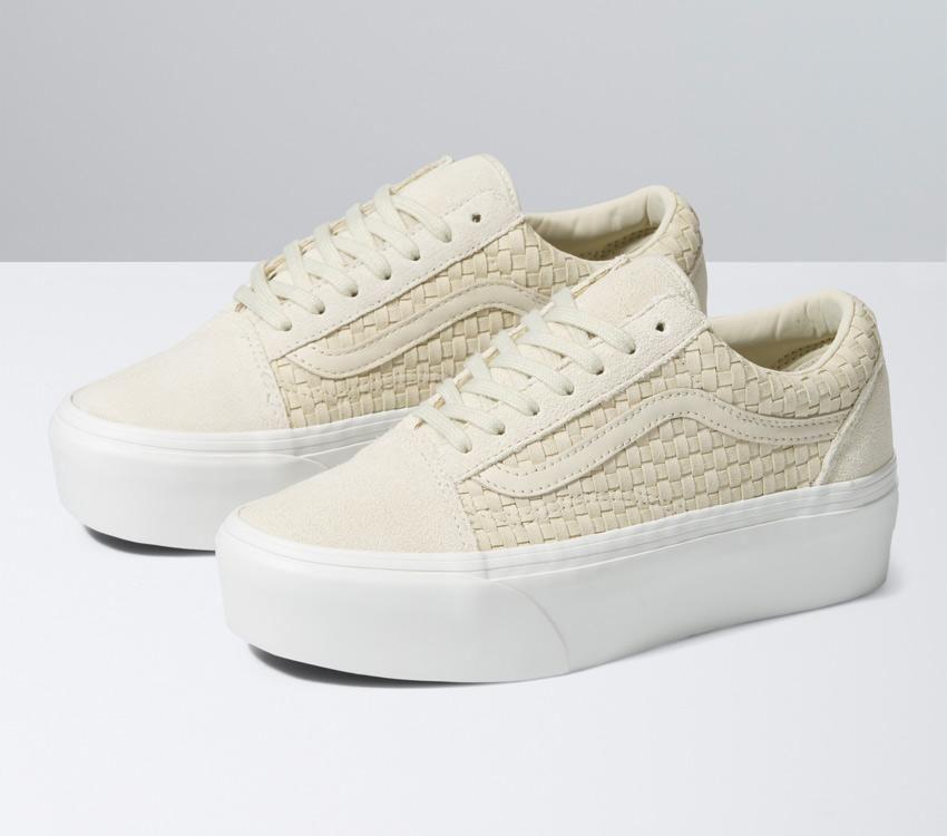 Vans Old Skool Stackform Mens Womens - Micro Weave Ivory VN0A7Q5MIVR Shoes