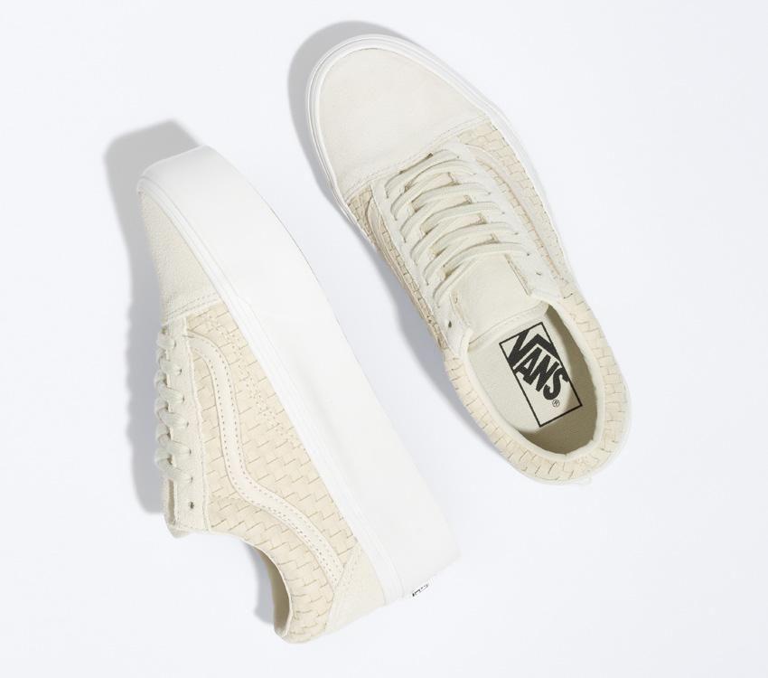 Vans Old Skool Stackform Mens Womens - Micro Weave Ivory VN0A7Q5MIVR Shoes