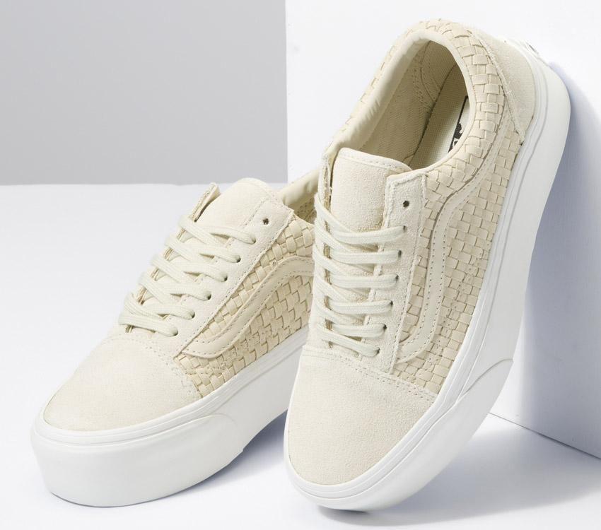 Vans Old Skool Stackform Mens Womens - Micro Weave Ivory VN0A7Q5MIVR Shoes