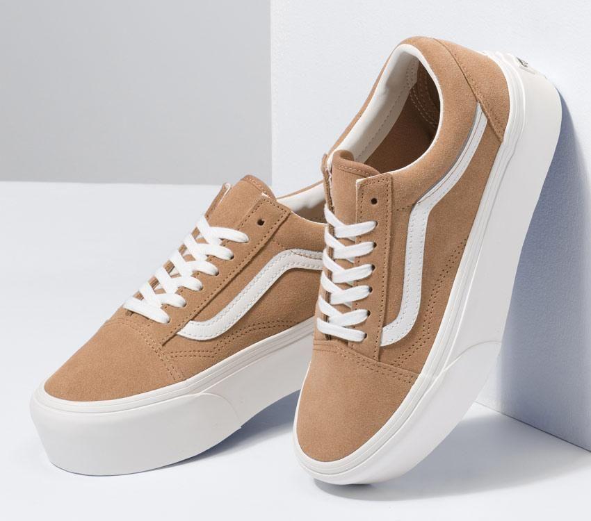 Vans Old Skool Stackform Womens - Burro/True White VN0A7Q5MB69 Shoes