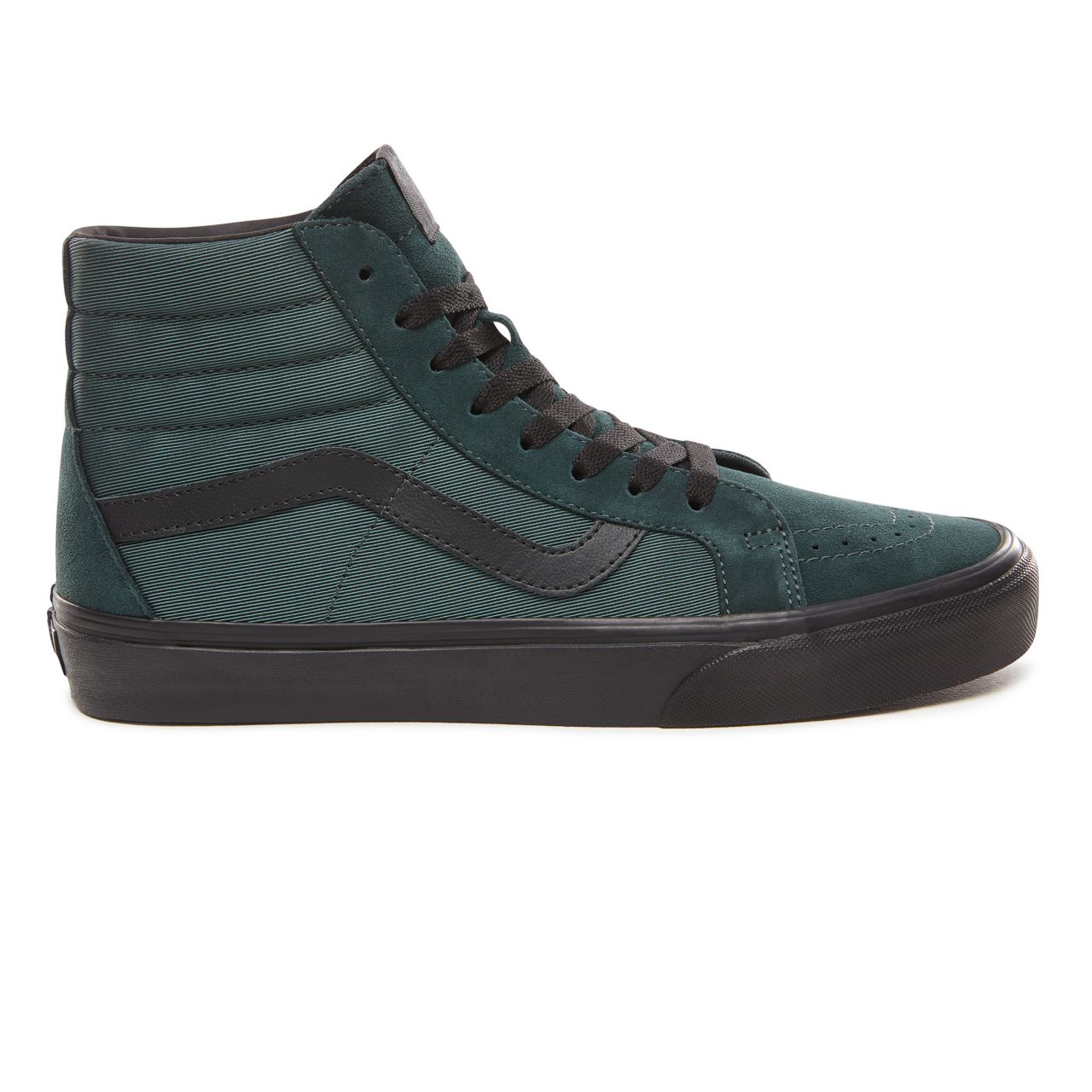 Vans Metallic Twill Sk8-Hi Reissue Classic Mens Womens - (Metallic Twill) Darkest Spruce/Black VN0A2XSBUQM Shoes