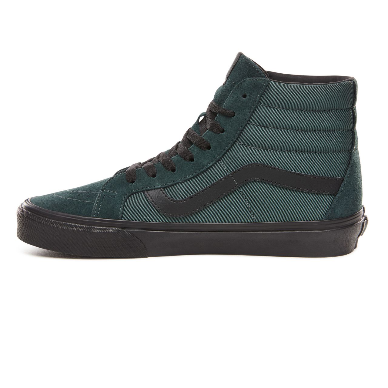 Vans Metallic Twill Sk8-Hi Reissue Classic Mens Womens - (Metallic Twill) Darkest Spruce/Black VN0A2XSBUQM Shoes