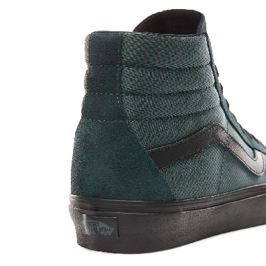 Vans Metallic Twill Sk8-Hi Reissue Classic Mens Womens - (Metallic Twill) Darkest Spruce/Black VN0A2XSBUQM Shoes