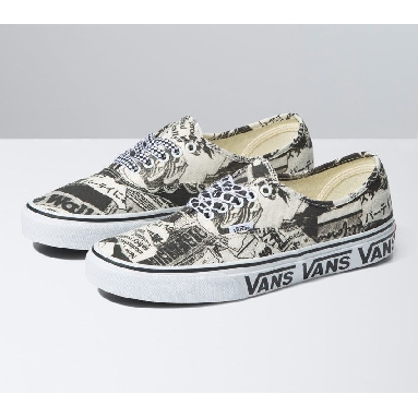 Vans Authentic Vans Collage Mens Womens - Vans Collage Black/White VN0A5KRDBZW Shoes