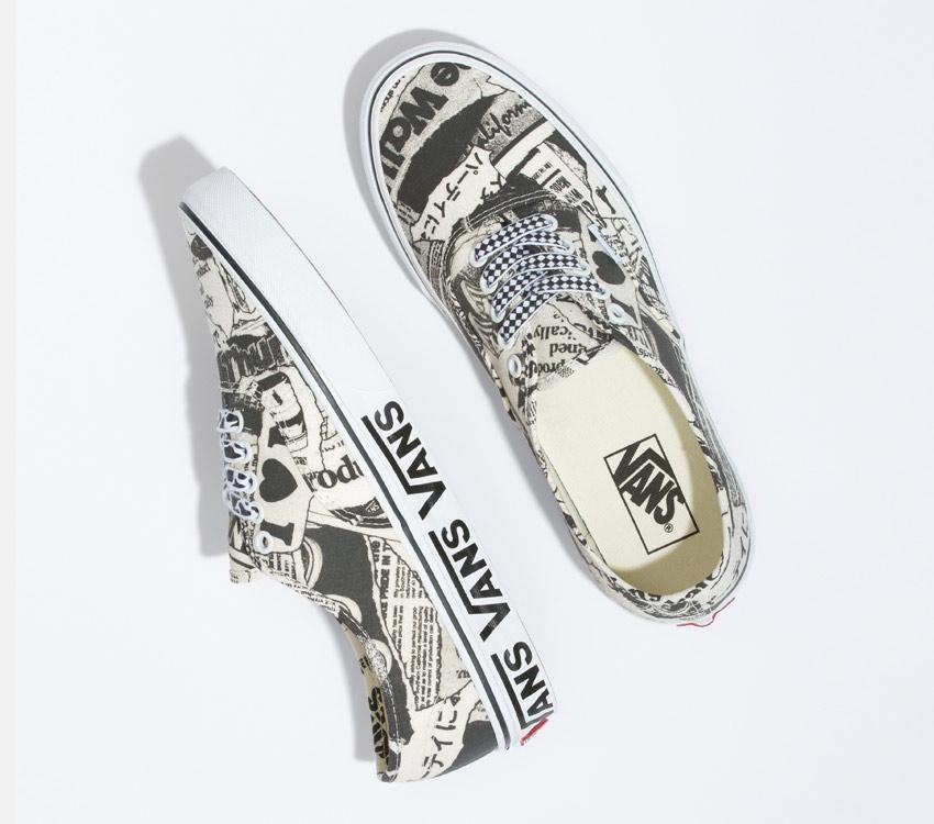 Vans Authentic Vans Collage Mens Womens - Vans Collage Black/White VN0A5KRDBZW Shoes