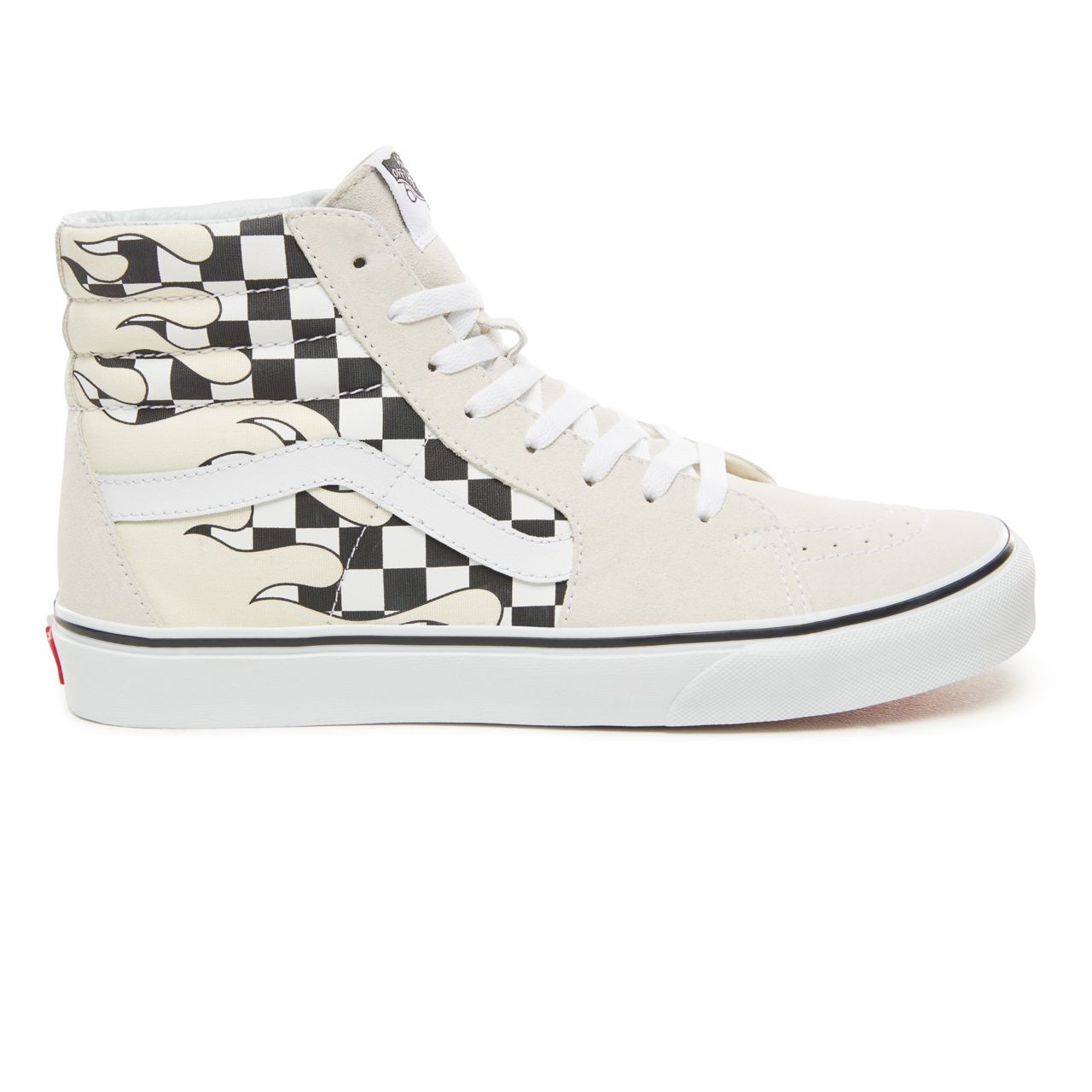 Vans Checker Flame Sk8-Hi Classic Mens Womens - (Checker Flame) Classic White/True White VA38GERX7 Shoes