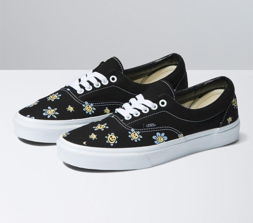 Vans Era Mens Womens - Trippy Grin Floral Black/Yellow VN0A5KX5Y23 Shoes