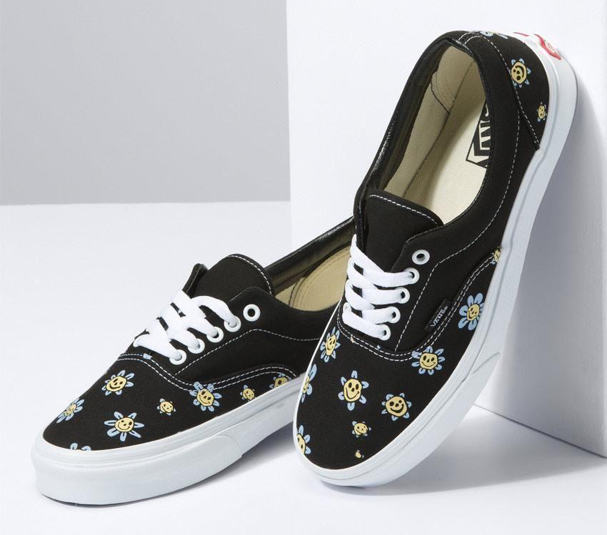 Vans Era Mens Womens - Trippy Grin Floral Black/Yellow VN0A5KX5Y23 Shoes