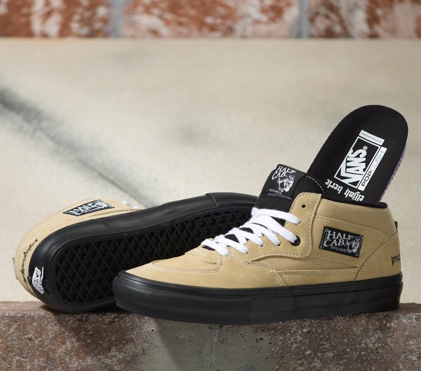 Vans Elijah Berle Skate Half Cab Mens Womens - Elijah Berle Khaki/Black VN0A5FCDZF5 Shoes