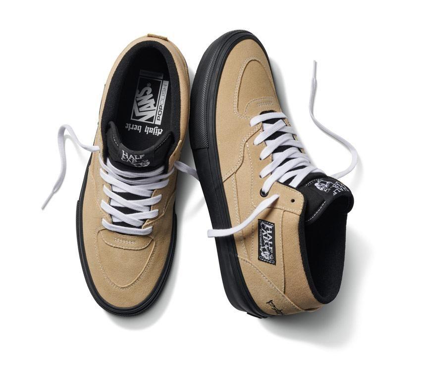 Vans Elijah Berle Skate Half Cab Mens Womens - Elijah Berle Khaki/Black VN0A5FCDZF5 Shoes