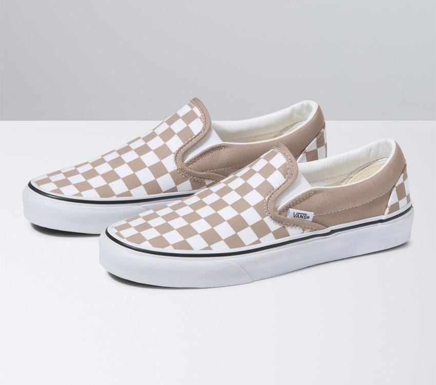 Vans Classic Slip-On Checkerboard Mens Womens - Etherea/True White VN000XG8AZT Shoes