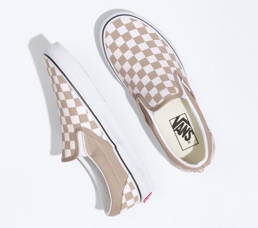 Vans Classic Slip-On Checkerboard Mens Womens - Etherea/True White VN000XG8AZT Shoes