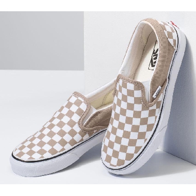 Vans Classic Slip-On Checkerboard Mens Womens - Etherea/True White VN000XG8AZT Shoes