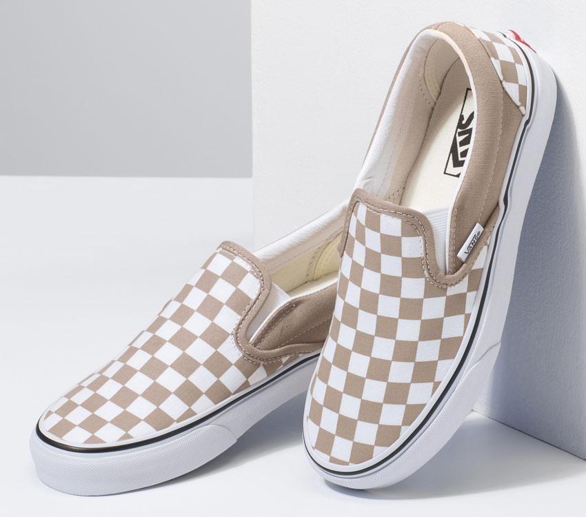 Vans Classic Slip-On Checkerboard Mens Womens - Etherea/True White VN000XG8AZT Shoes