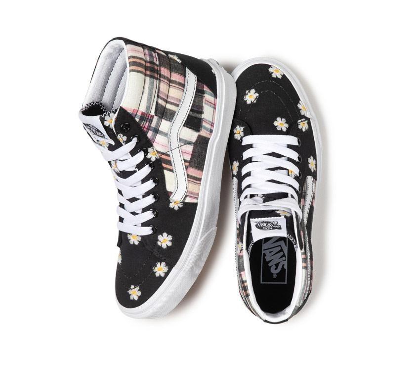 Vans Sk8-Hi Floral Plaid Mens Womens - Floral Plaid Patchwork VN0A7Q5NUUW Shoes